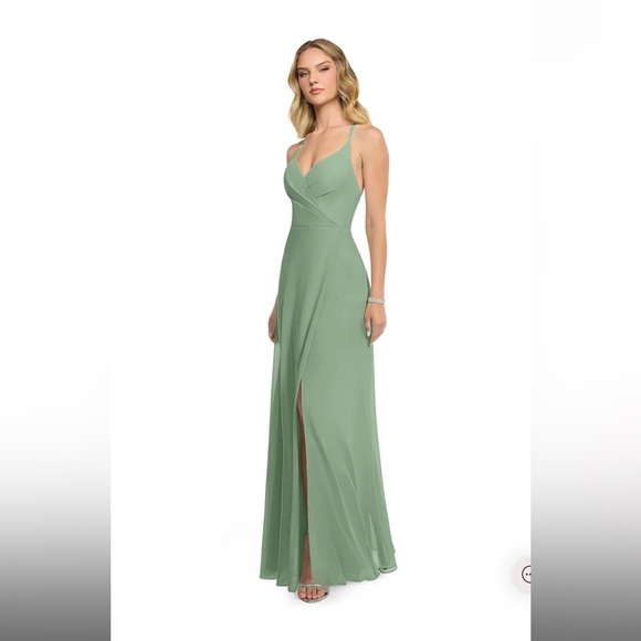 Size A6 Azazie Matcha Chiffon Bridesmaid dress style: Davis. Worn once - Picture 2 of 7
